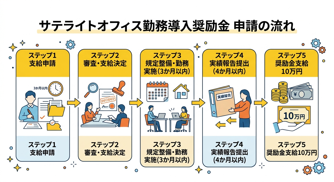 令和8年度サテライトオフィス勤務導入奨励金 申請フロー