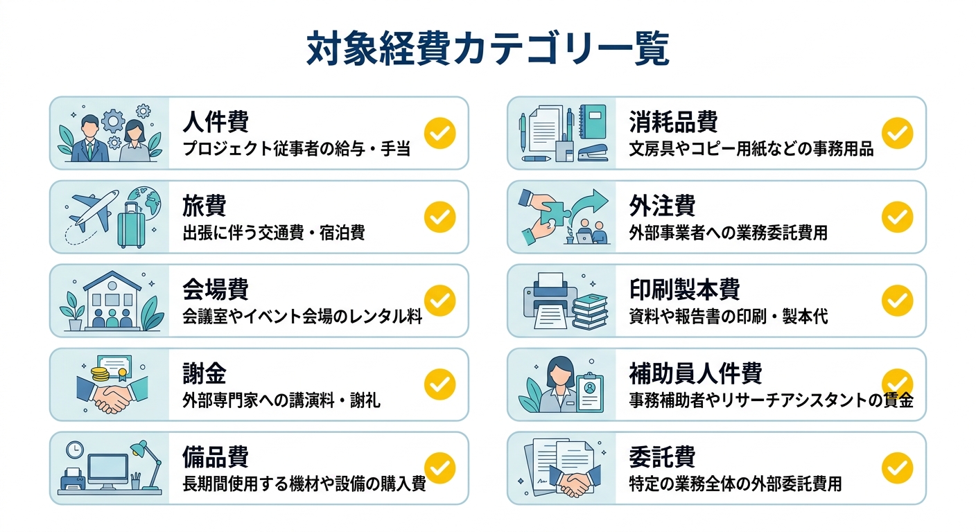 対象経費カテゴリ一覧
