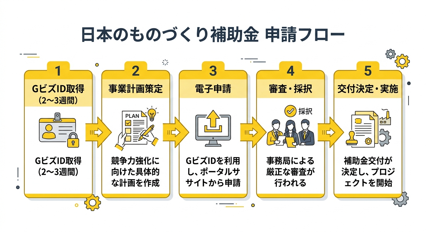 ものづくり補助金申請フロー
