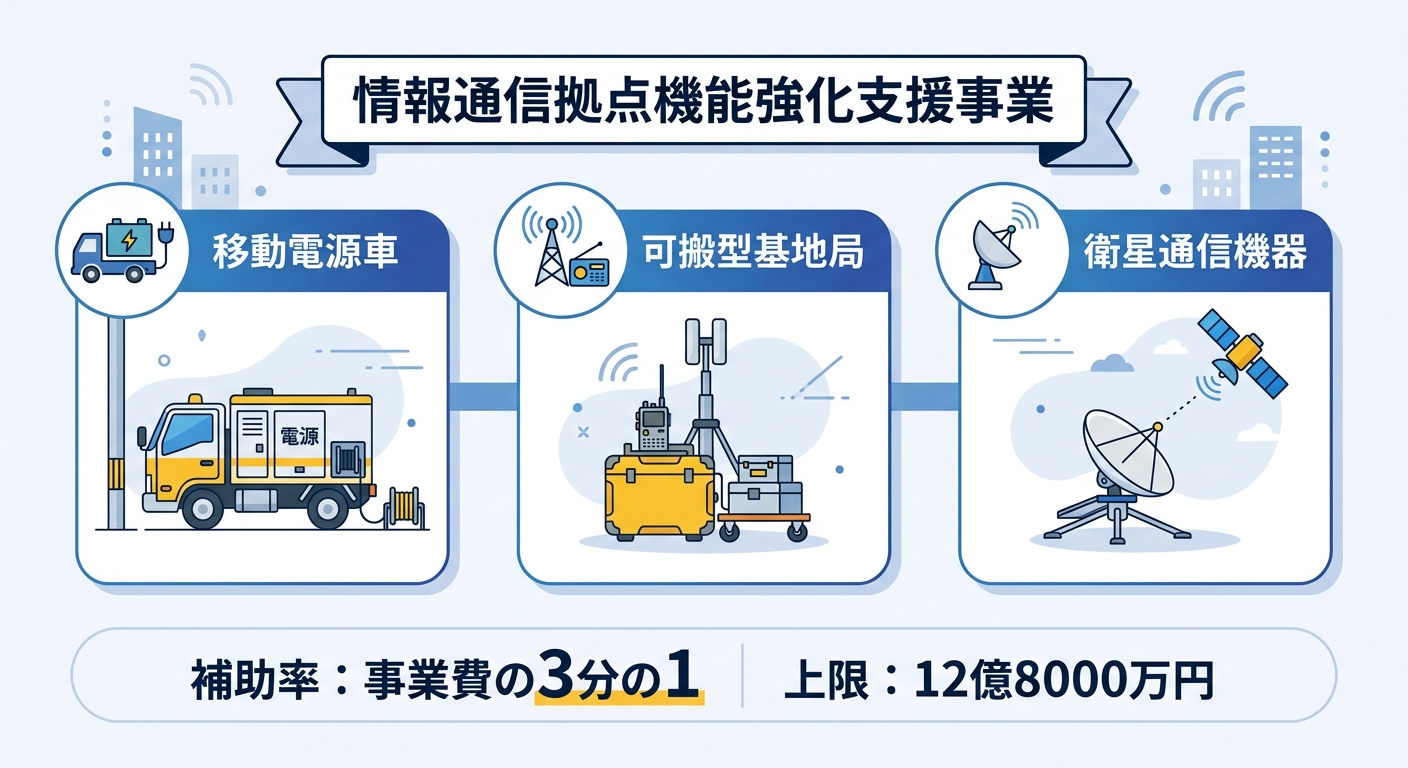 情報通信拠点機能強化支援事業の対象機材概要