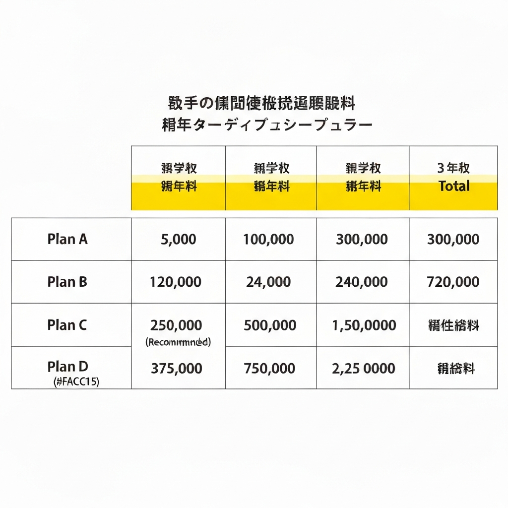 奨学金返還支援 企業負担コース比較表