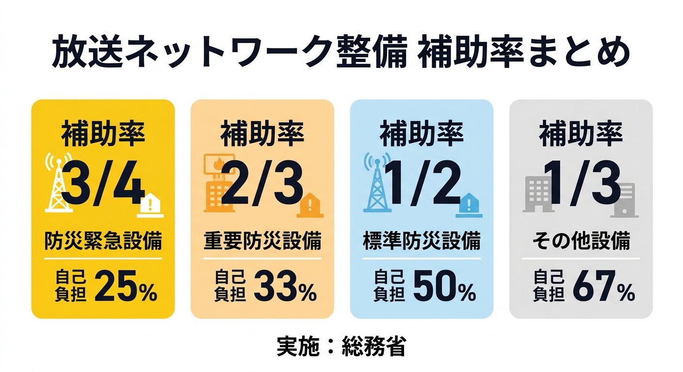 放送ネットワーク整備補助率まとめ