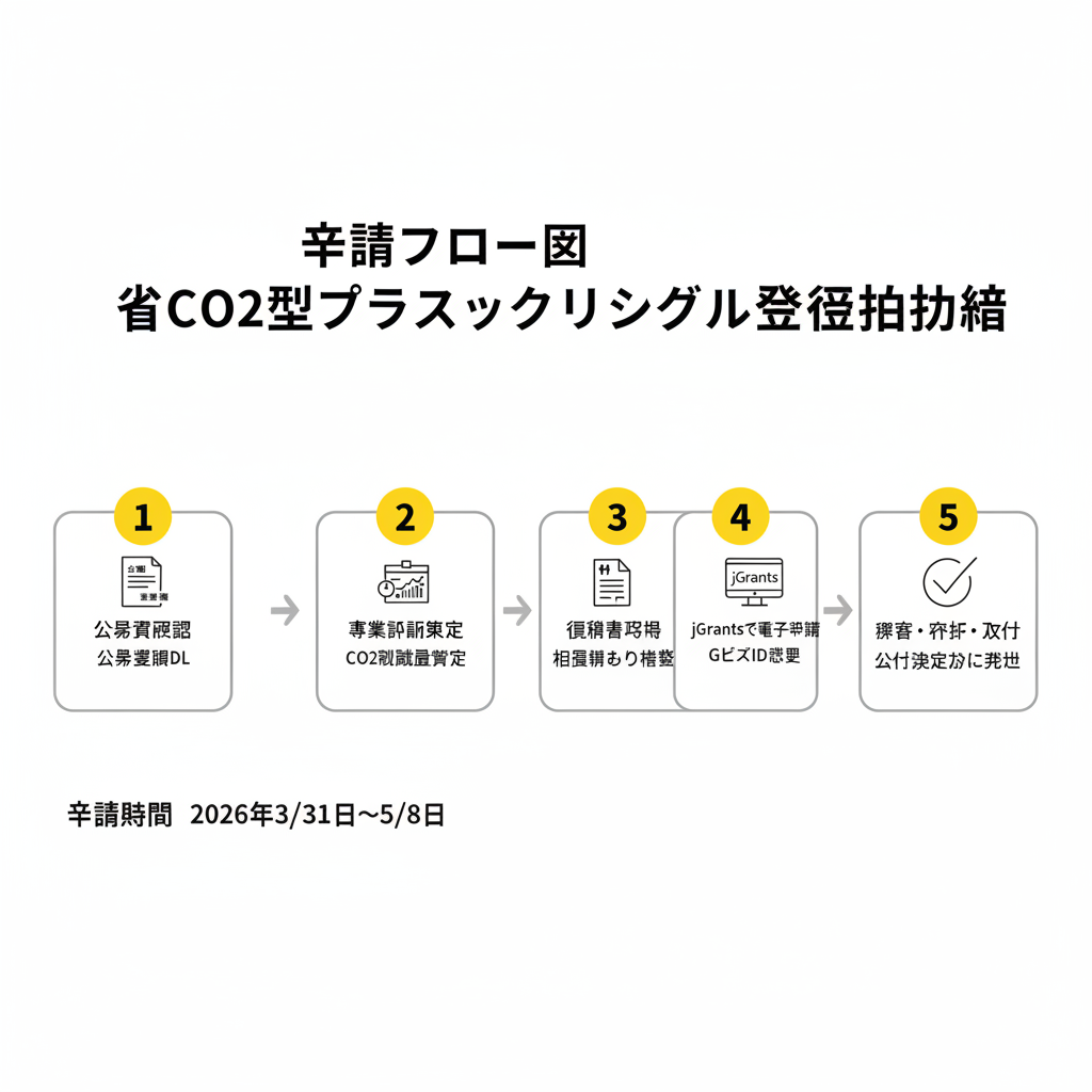 省CO2型プラスチック高度リサイクル設備導入事業 申請フロー