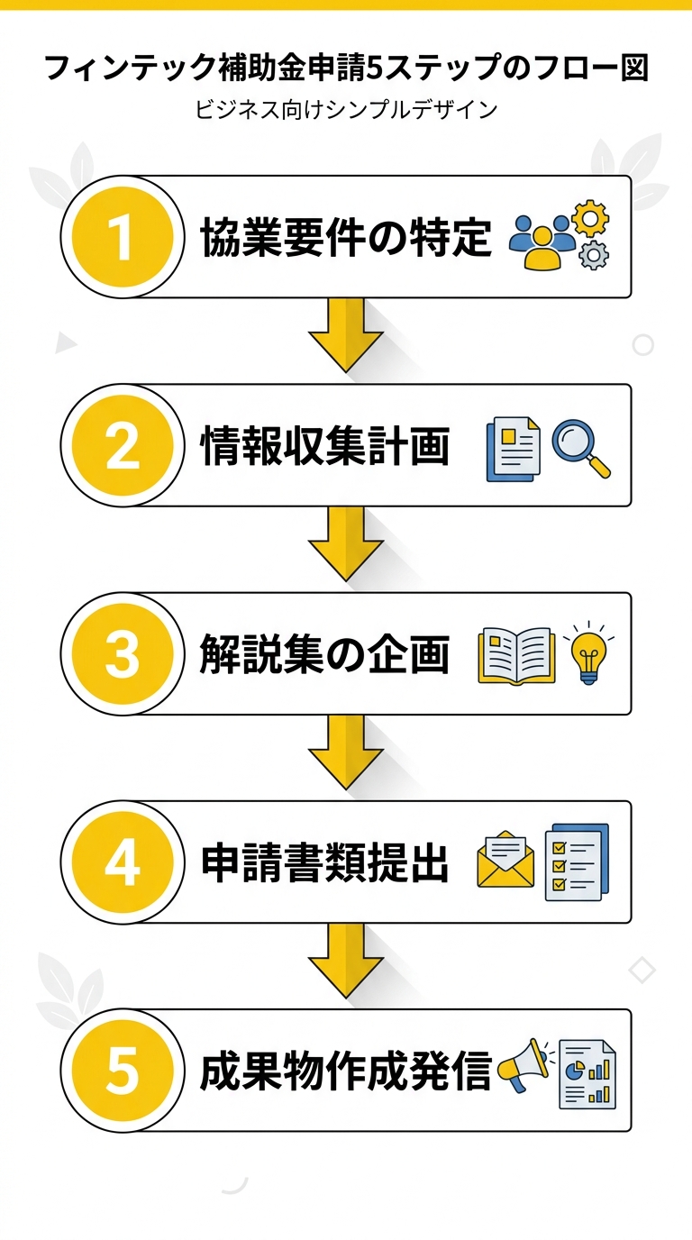 フィンテック補助金の申請5ステップフロー