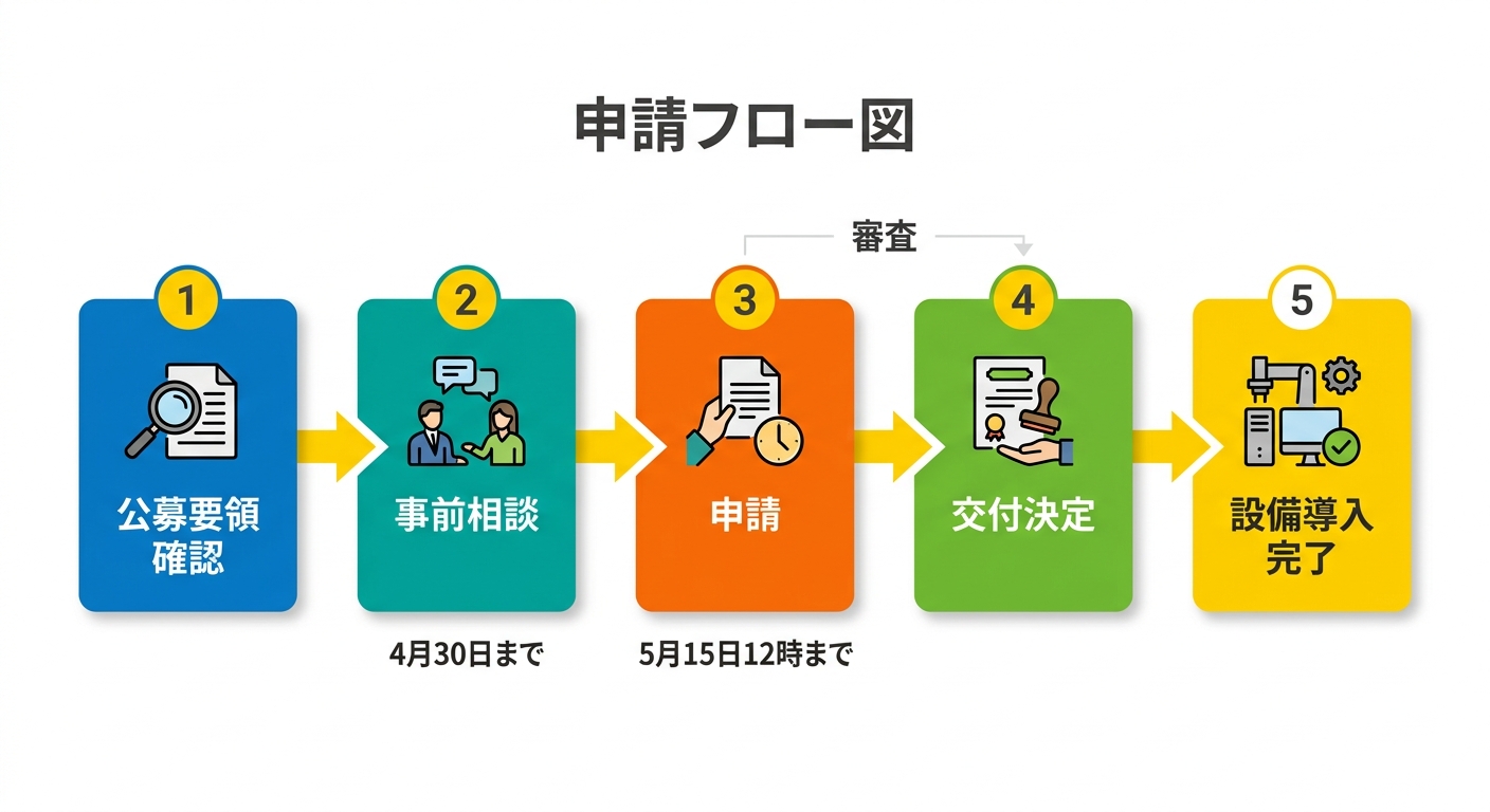 航空機産業設備投資補助金 申請フロー