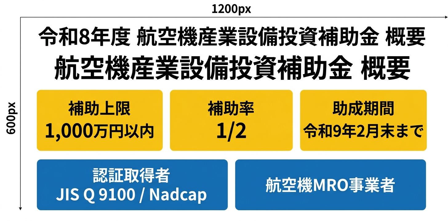 令和8年度 航空機産業設備投資補助金 概要図