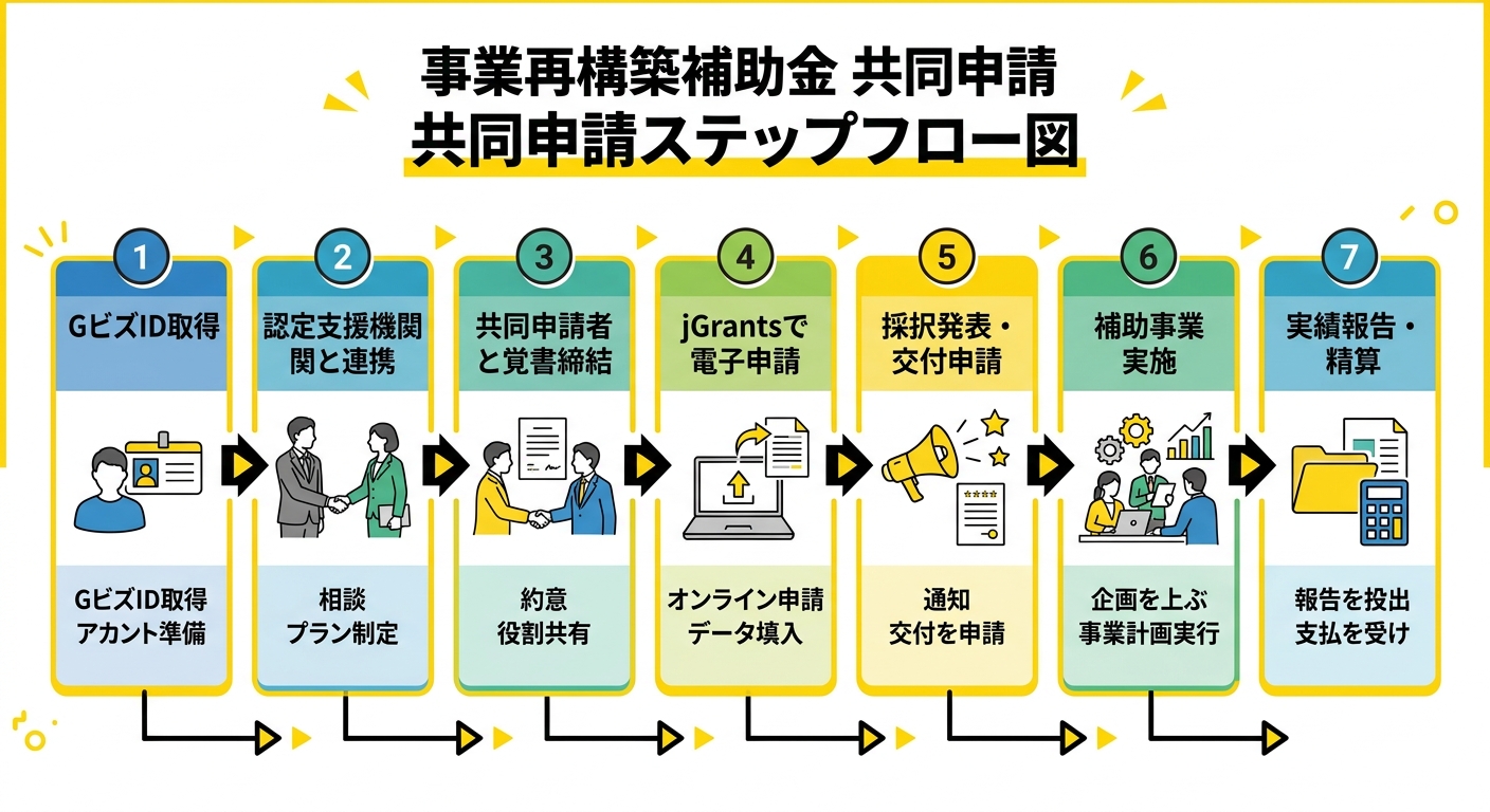 事業再構築補助金 共同申請フロー
