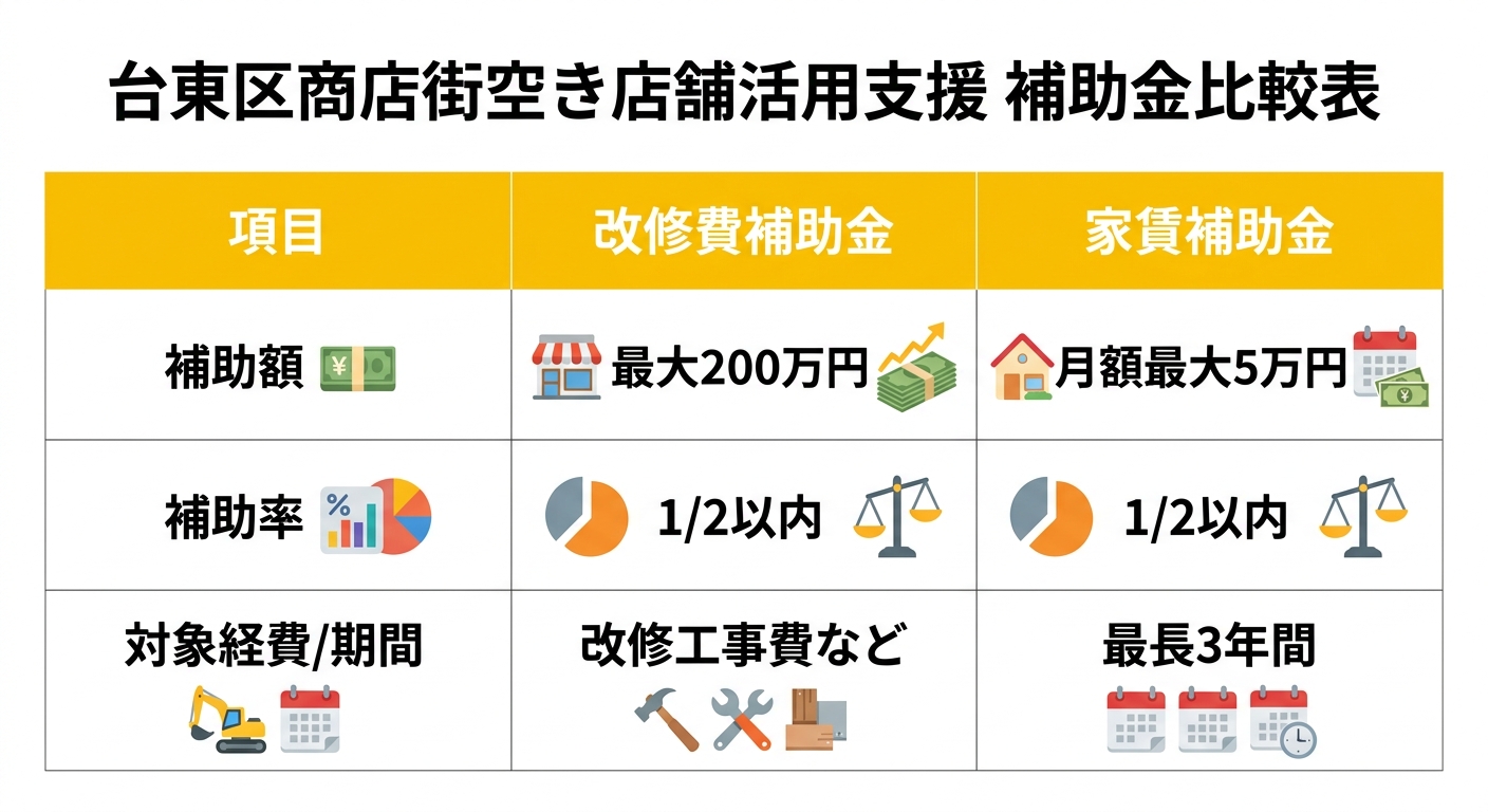 改修費補助金vs家賃補助金の比較