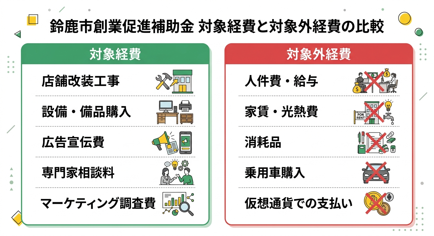 対象経費と対象外経費の比較図