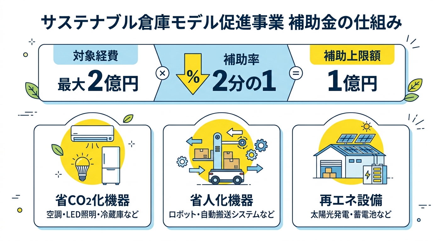 サステナブル倉庫モデル促進事業 補助金の仕組み