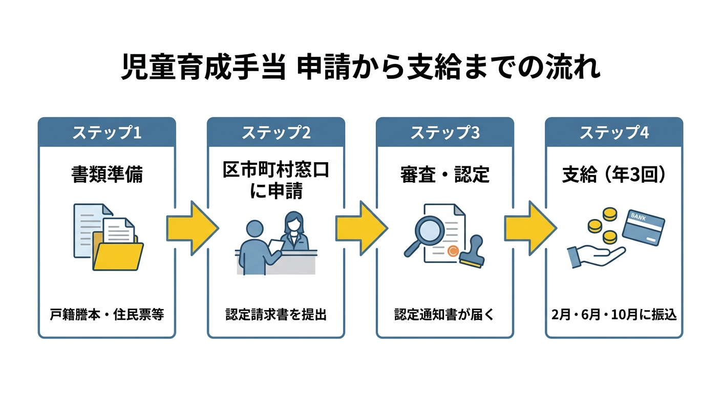 児童育成手当 申請から支給までの流れ