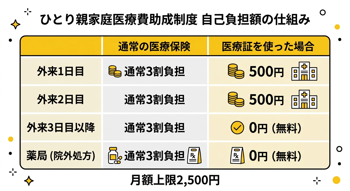 ひとり親家庭医療費助成制度 自己負担額の仕組み