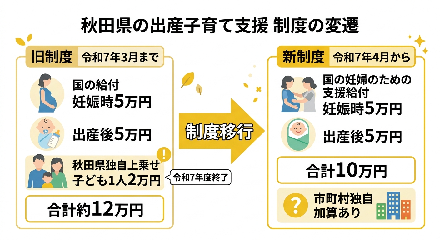 あきたの出産子育て支援事業の仕組み図