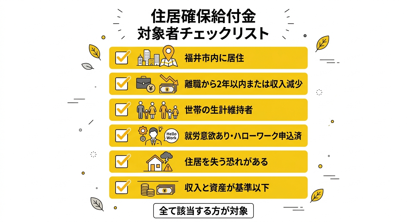 住居確保給付金 対象者チェックリスト
