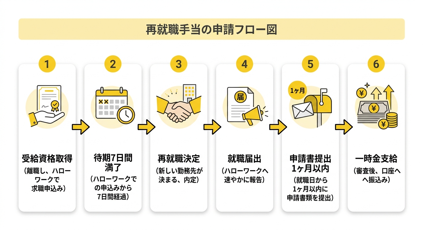 再就職手当の申請フロー