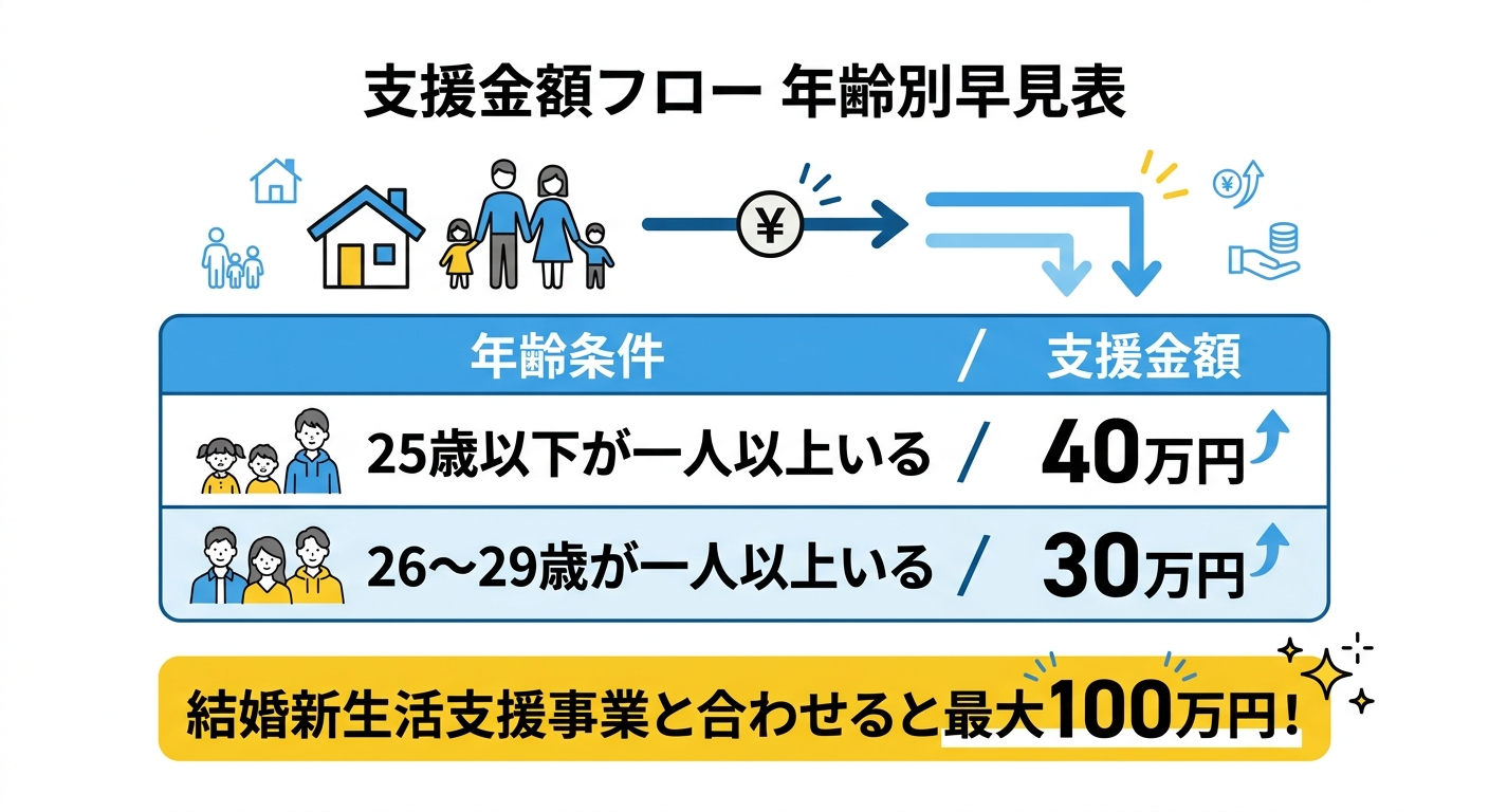 支援金額フロー 年齢別早見表