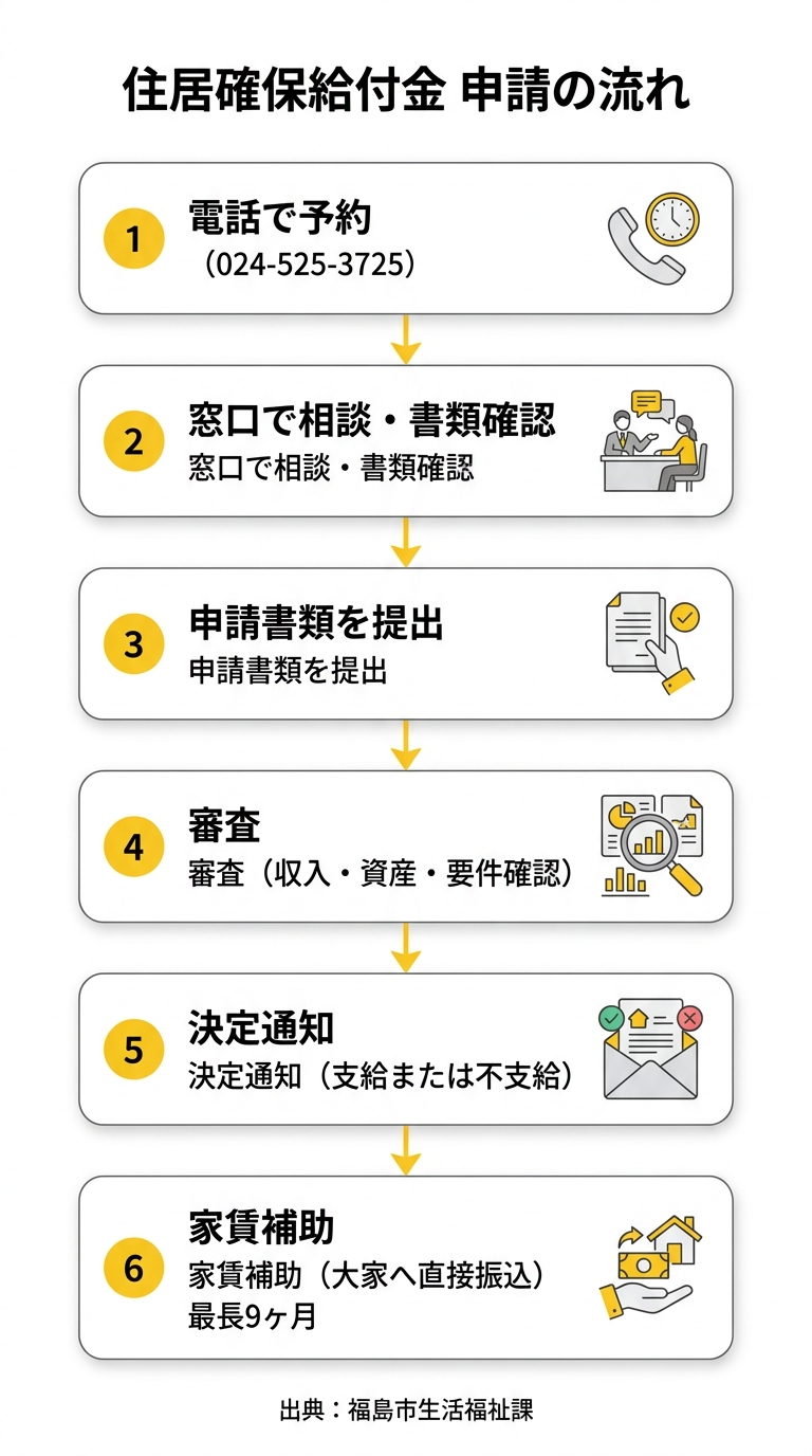 住居確保給付金 申請の流れ