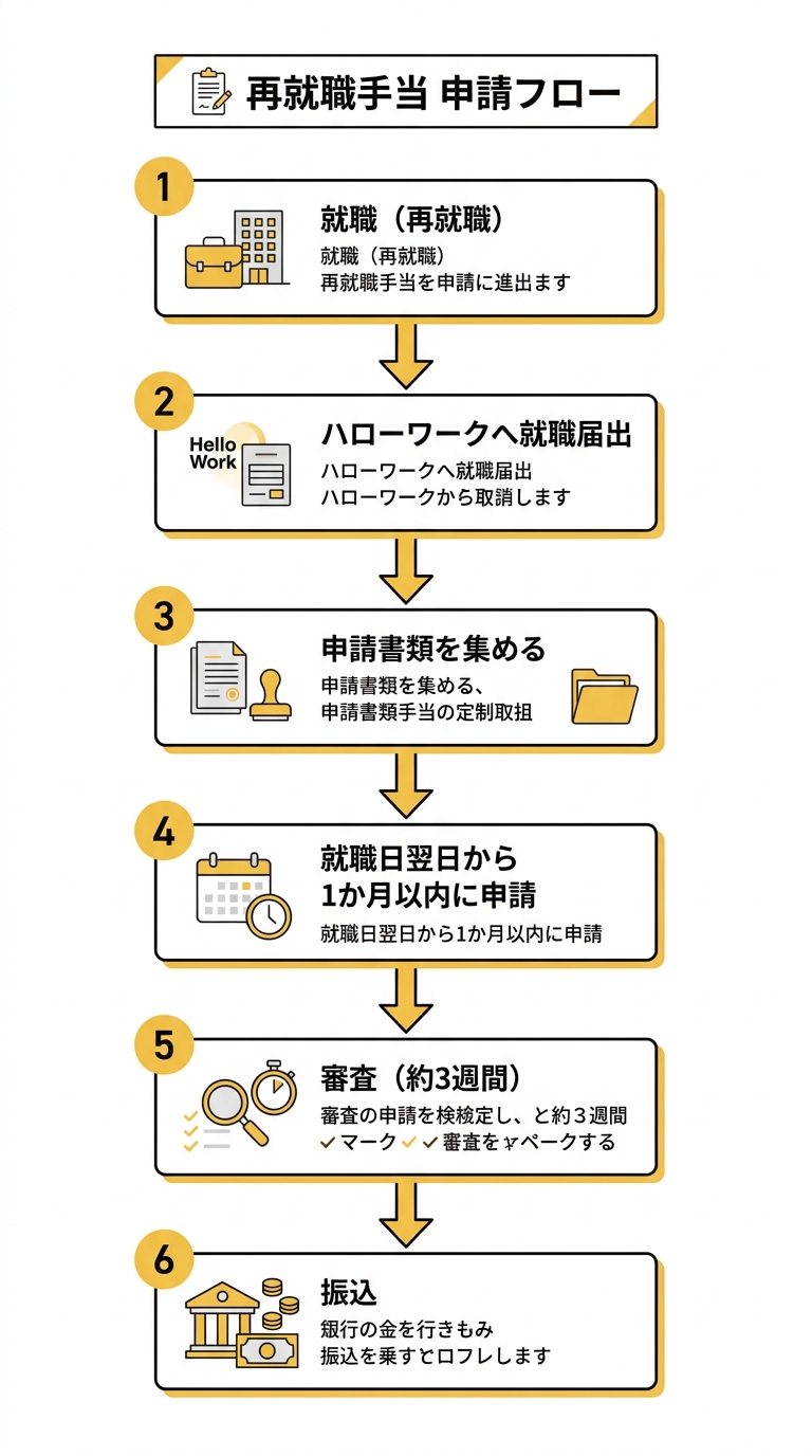 再就職手当 申請フロー