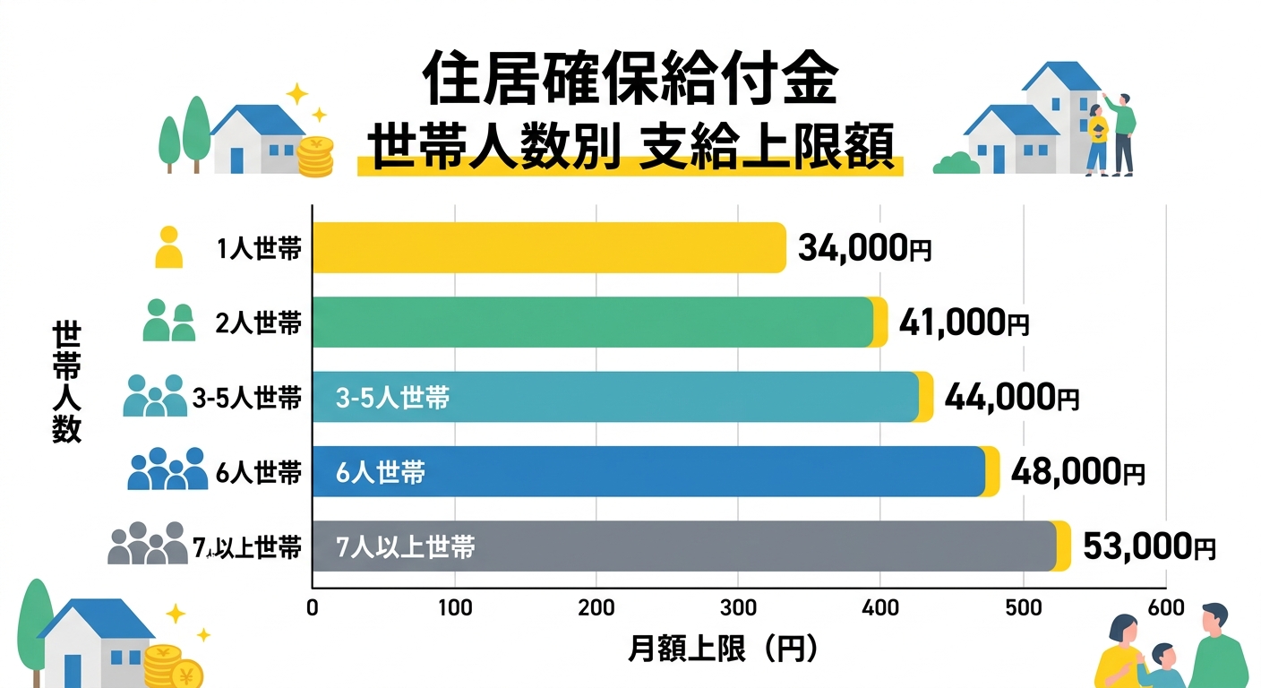住居確保給付金 世帯人数別 支給上限額