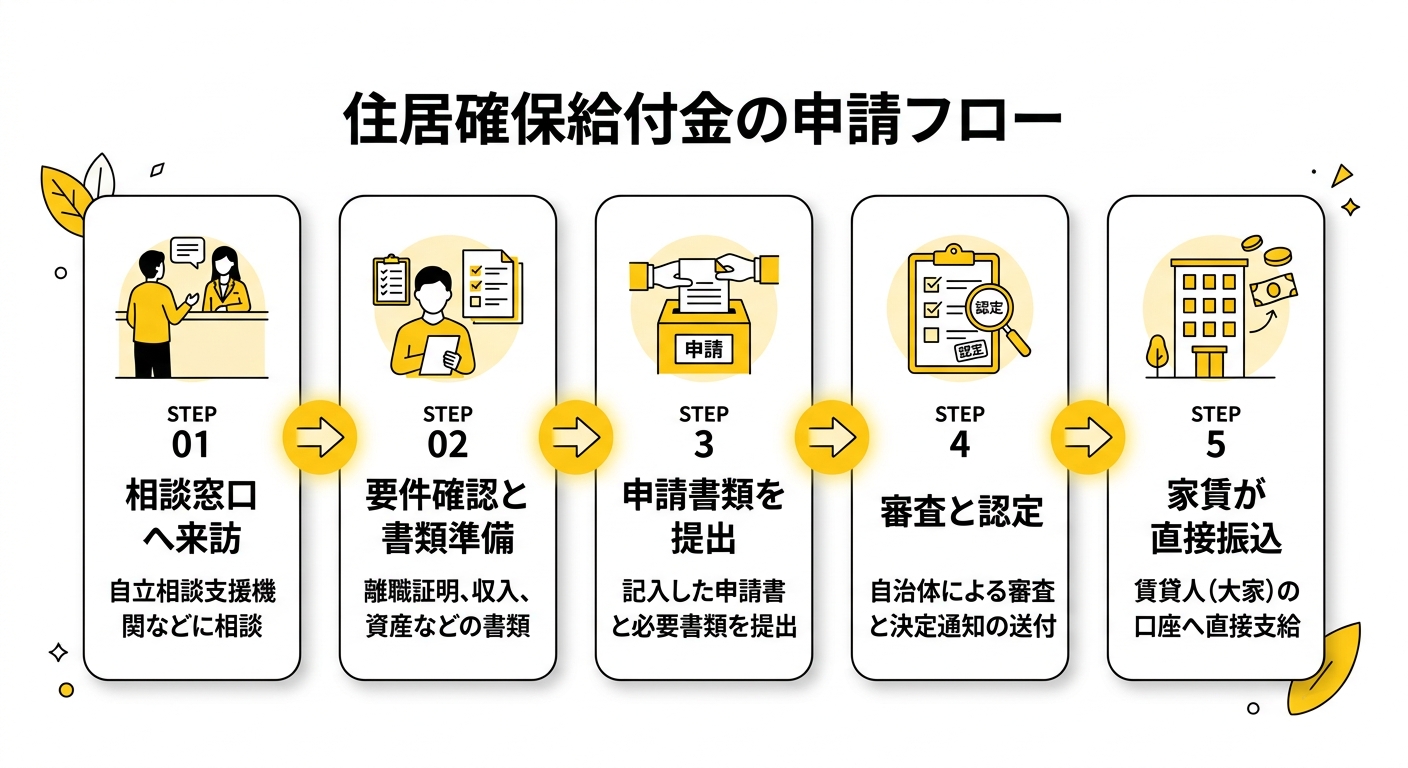住居確保給付金 申請フロー