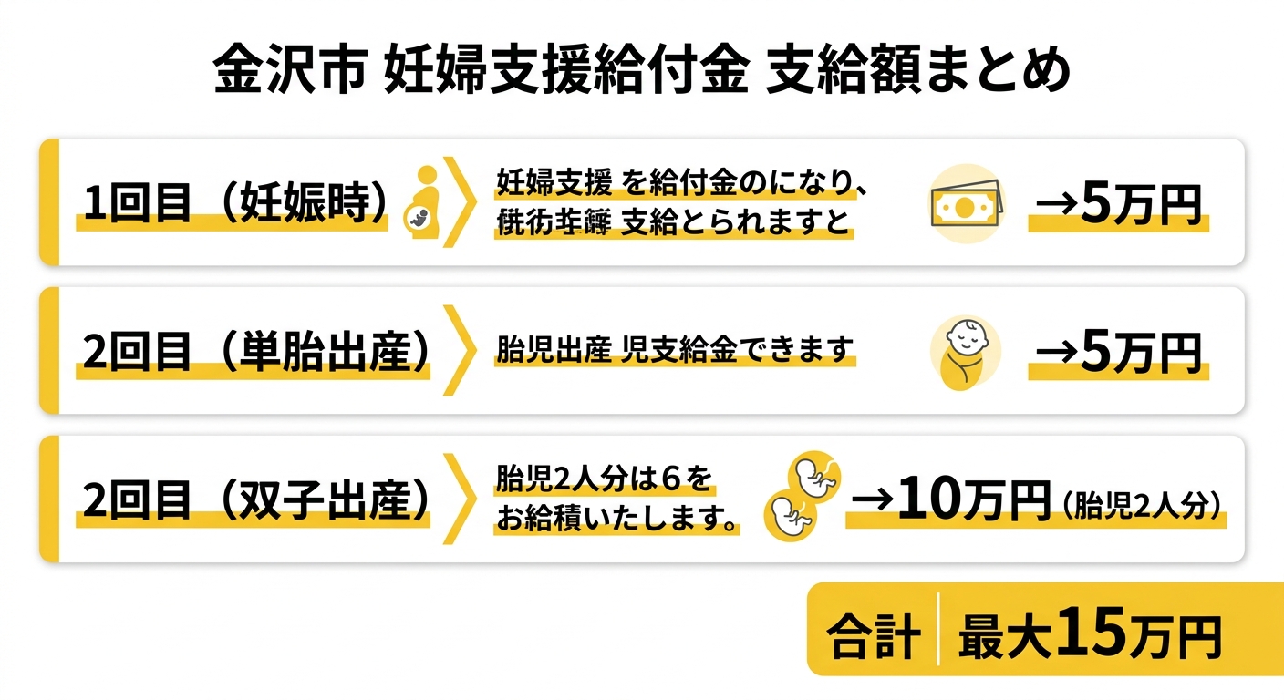 金沢市 妊婦支援給付金 支給額まとめ