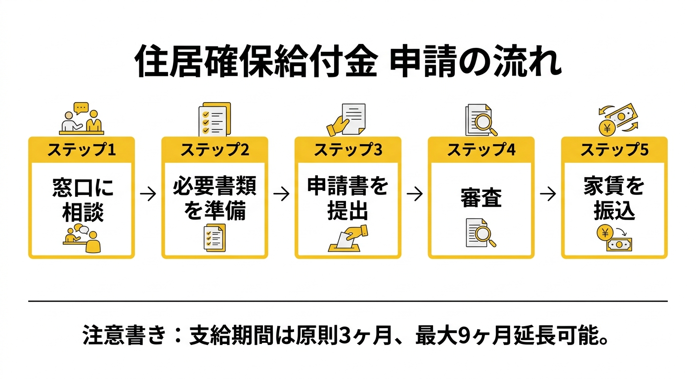 住居確保給付金 申請の流れ