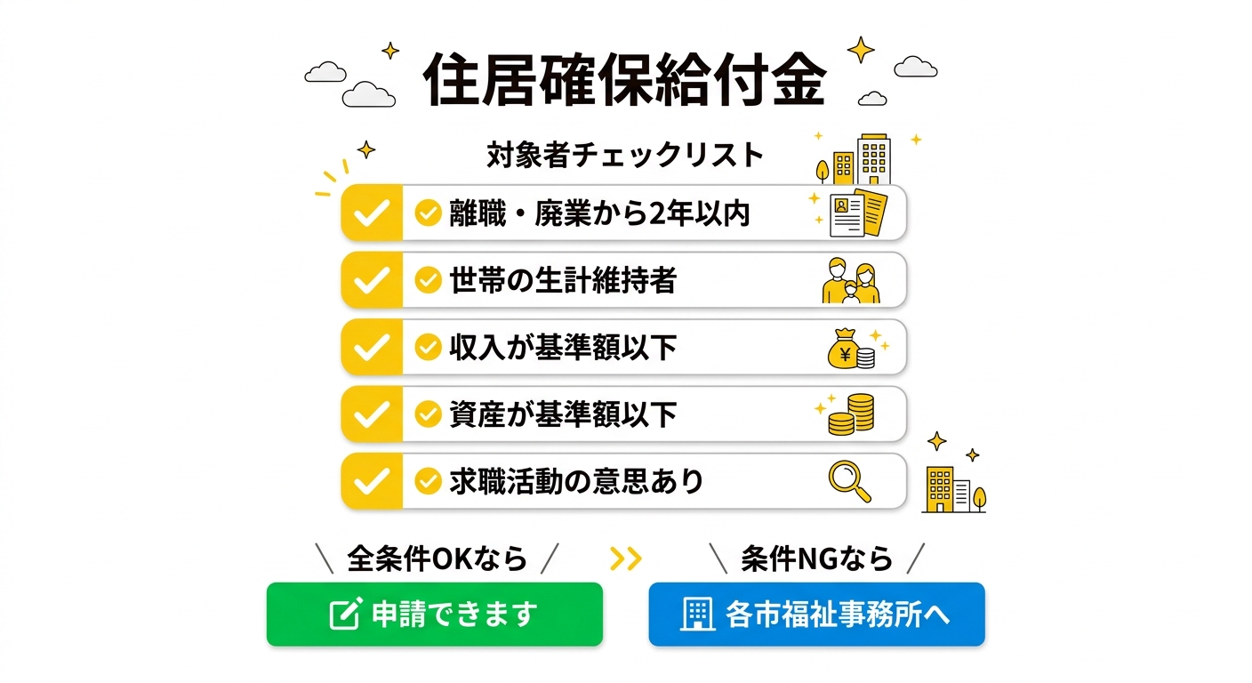 住居確保給付金 対象者チェックリスト