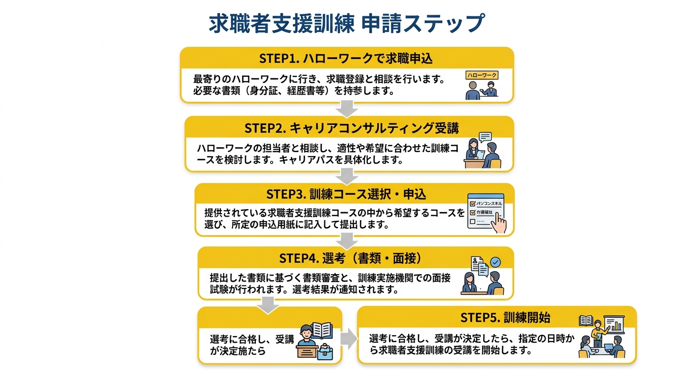 求職者支援訓練 申請フロー図