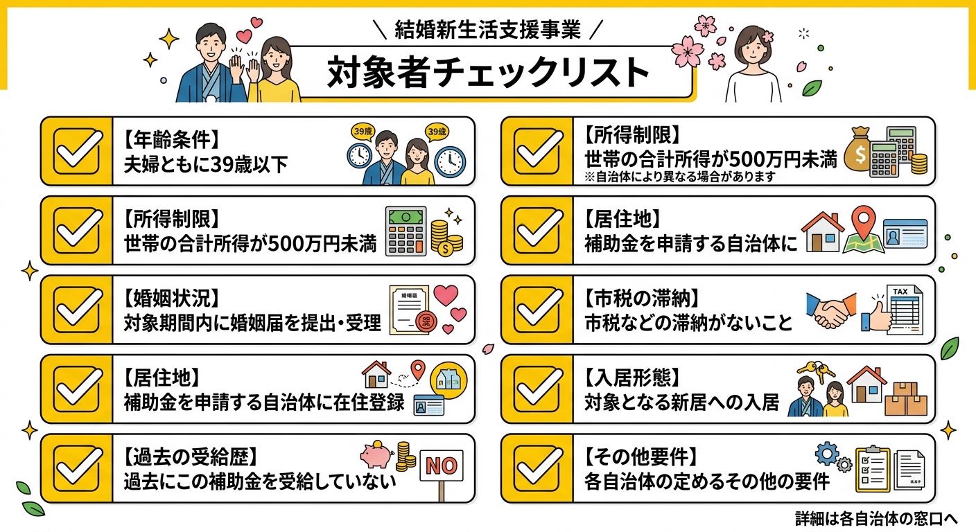 岩手町結婚新生活支援補助金 対象者チェックリスト