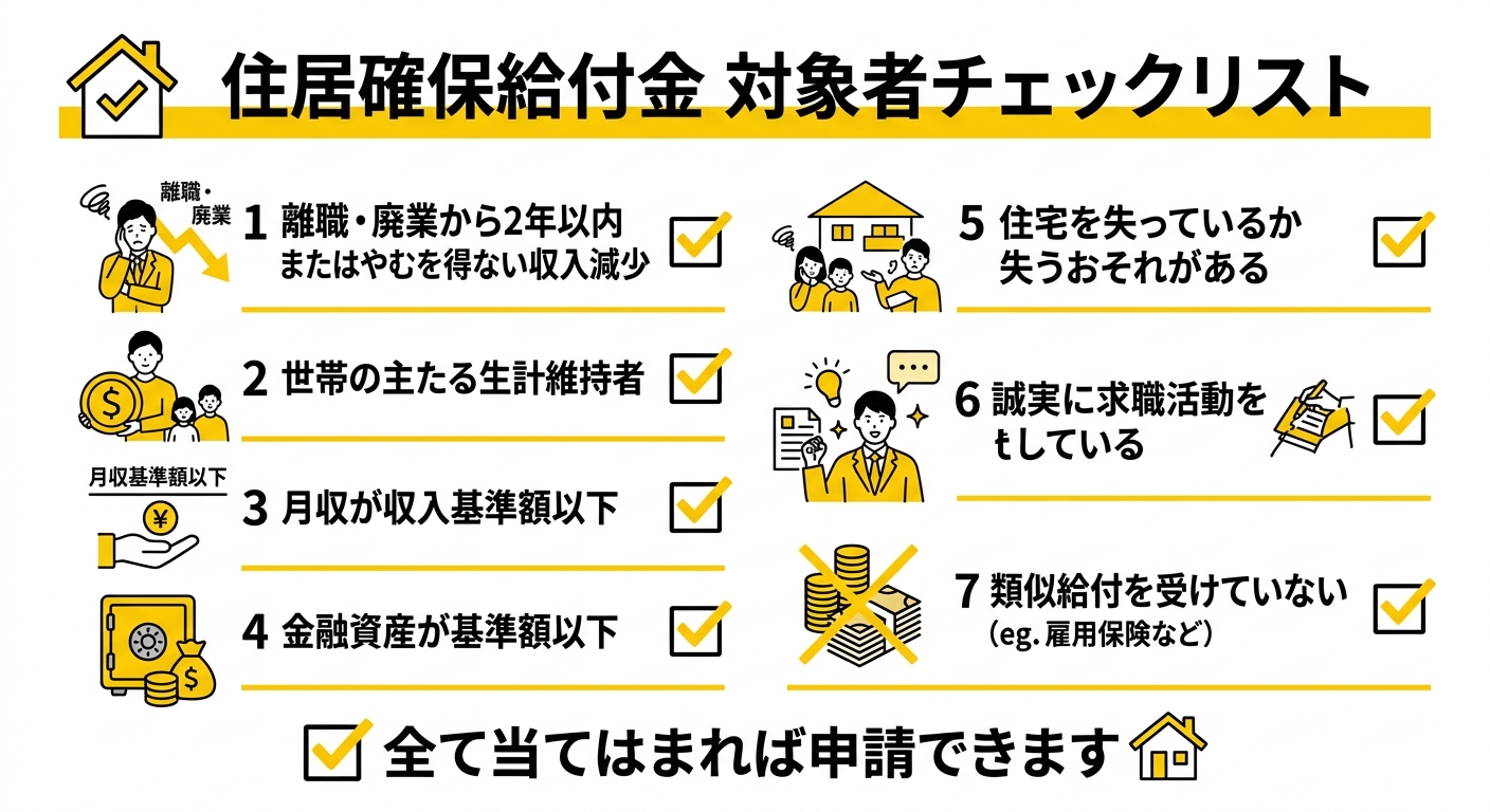 住居確保給付金 対象者チェックリスト