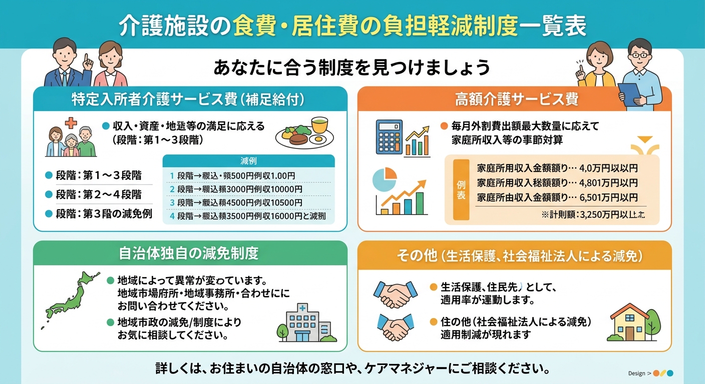 特定入所者介護サービス費（補足給付）所得段階別負担限度額
