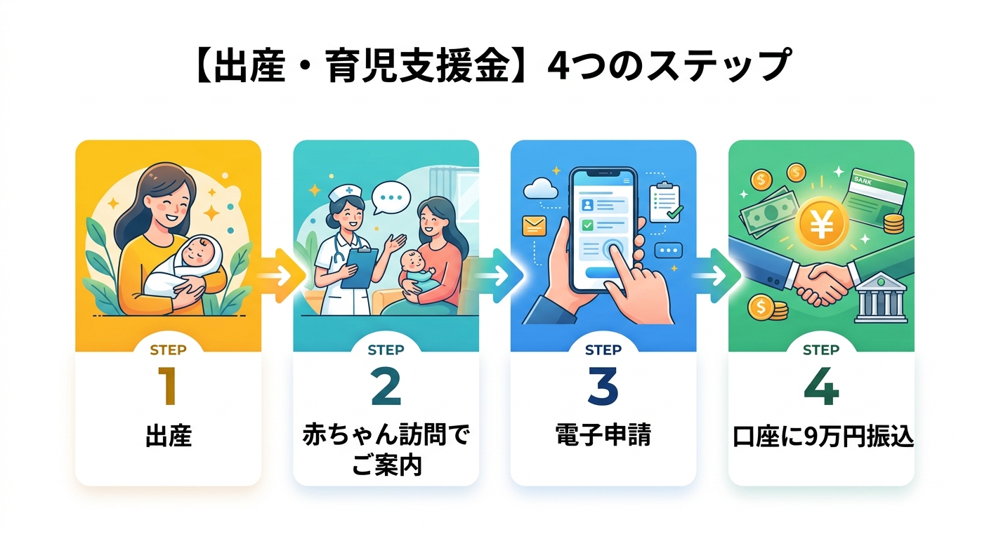 出産育児支援金 申請フロー図