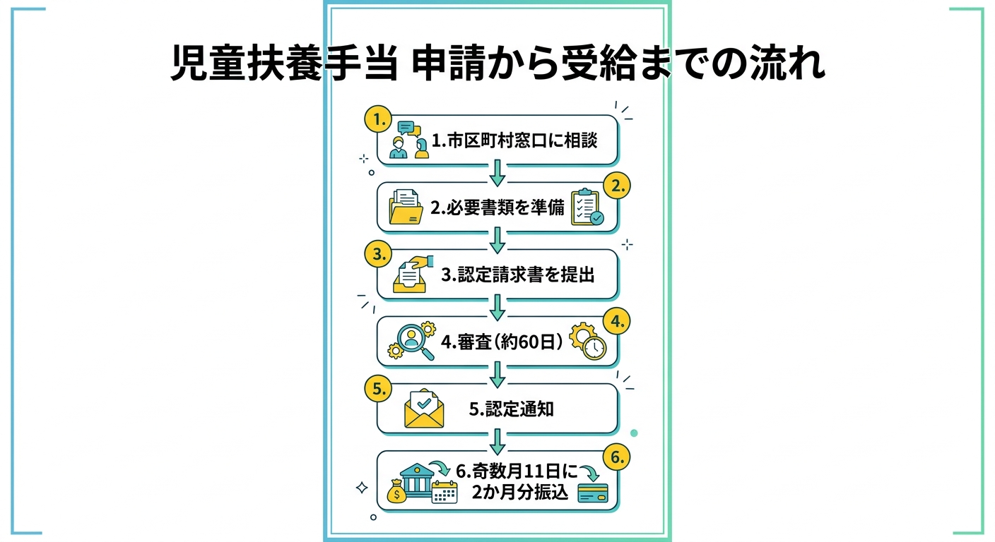 児童扶養手当 申請から受給までの流れ