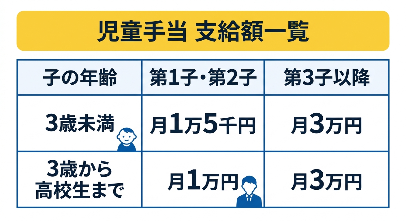 児童手当 支給額一覧