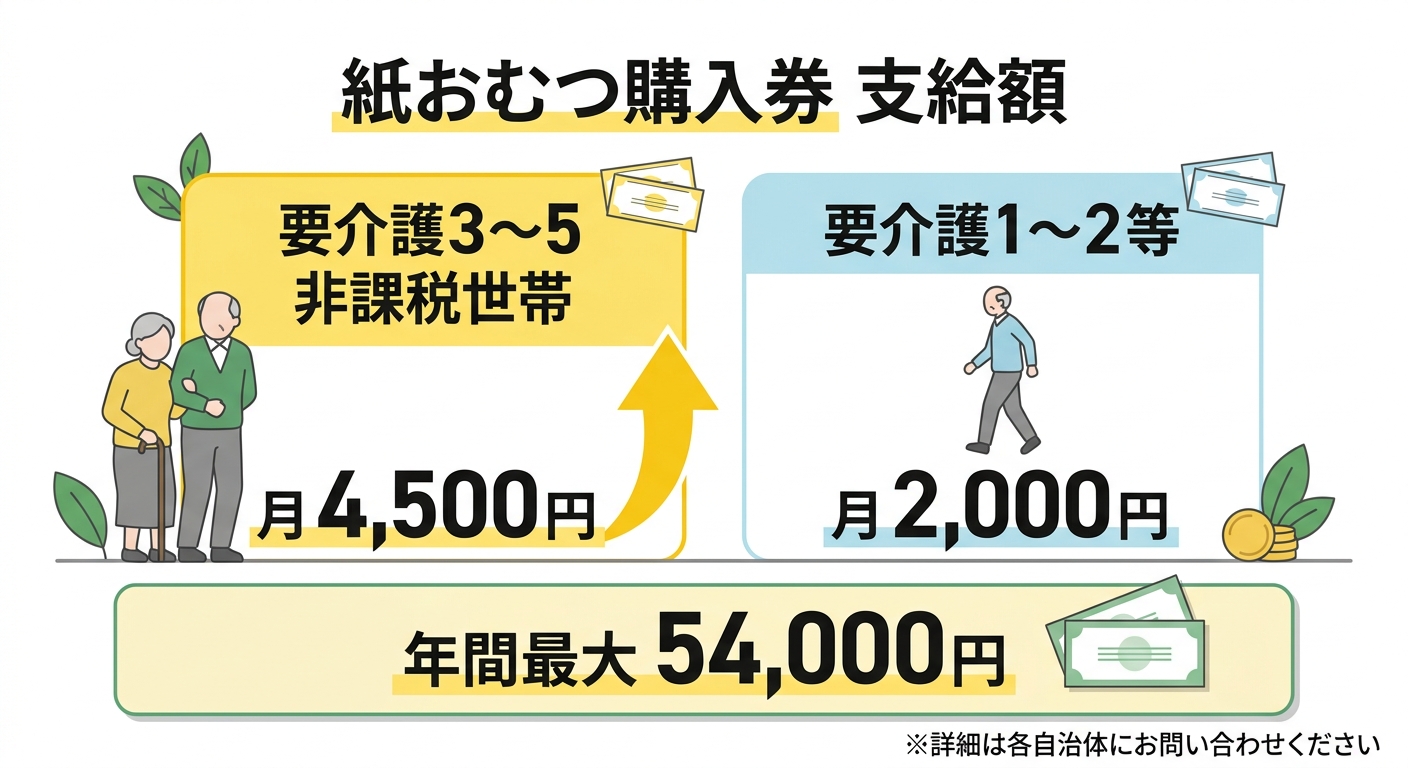 紙おむつ購入券 支給額比較