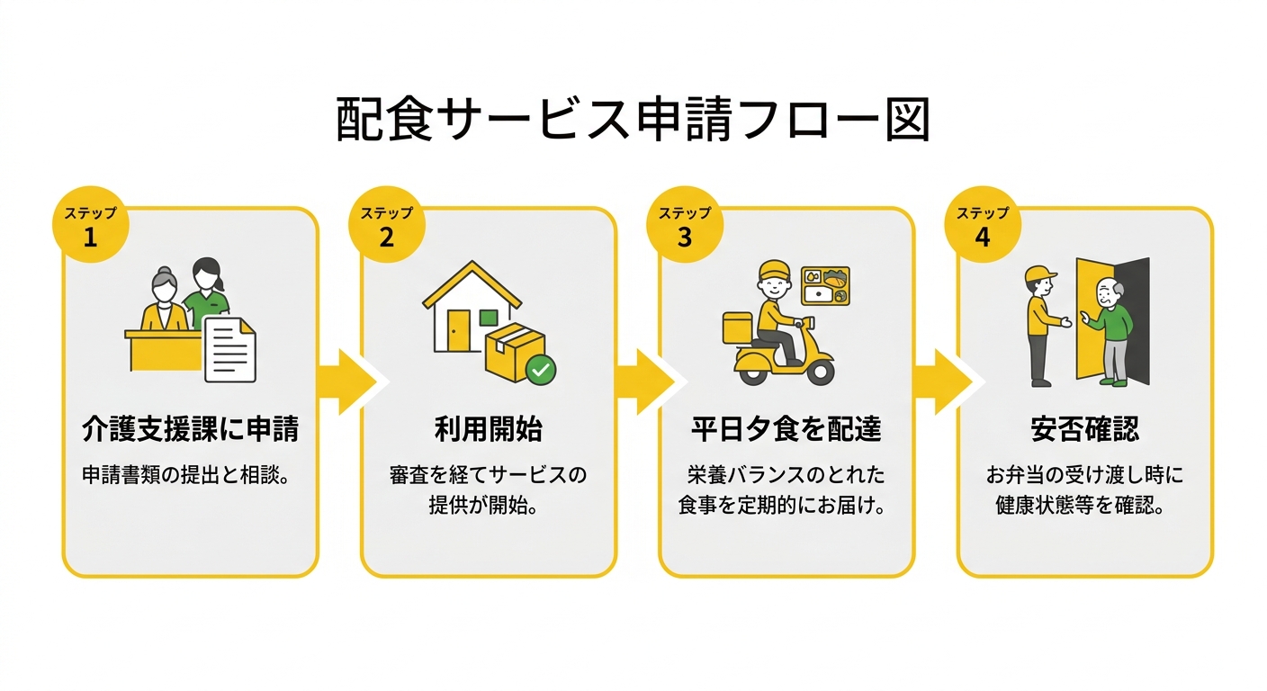 配食サービス申請から利用開始フロー