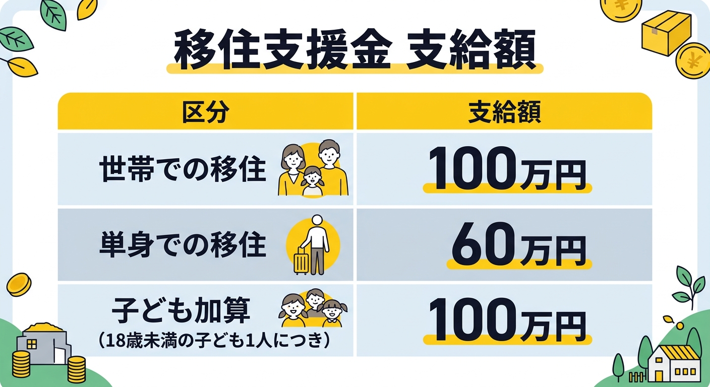 移住支援金 支給額一覧