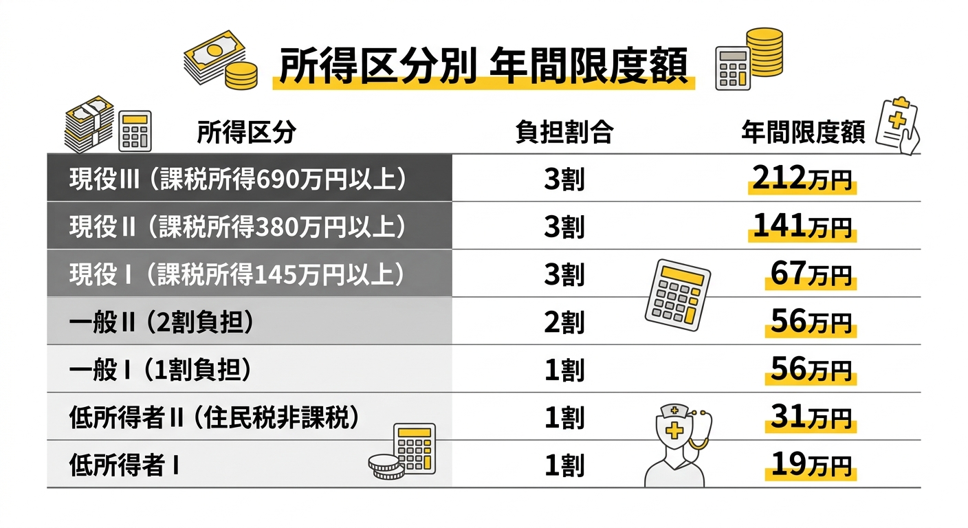 所得区分別 年間限度額