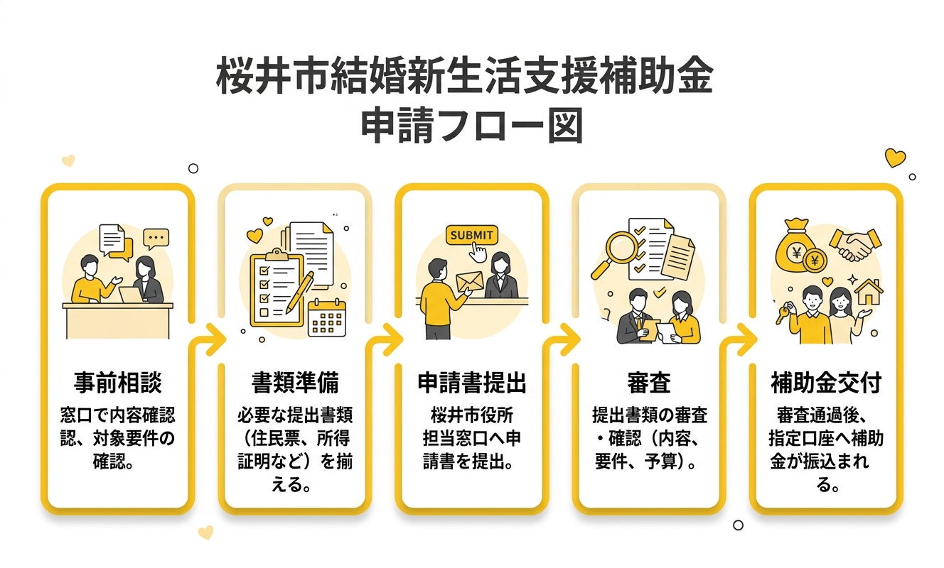 桜井市結婚新生活支援補助金 申請フロー