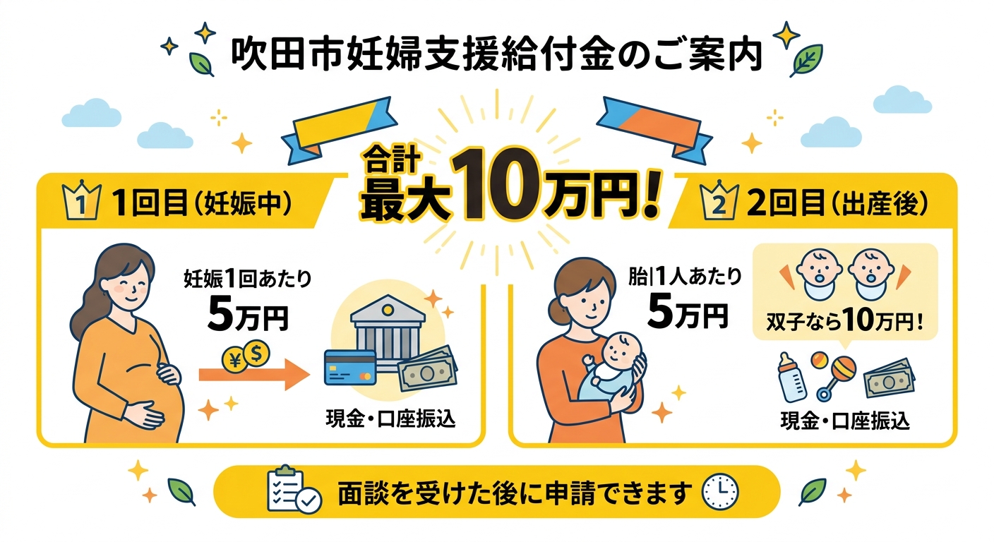 吹田市妊婦支援給付金の給付額図解