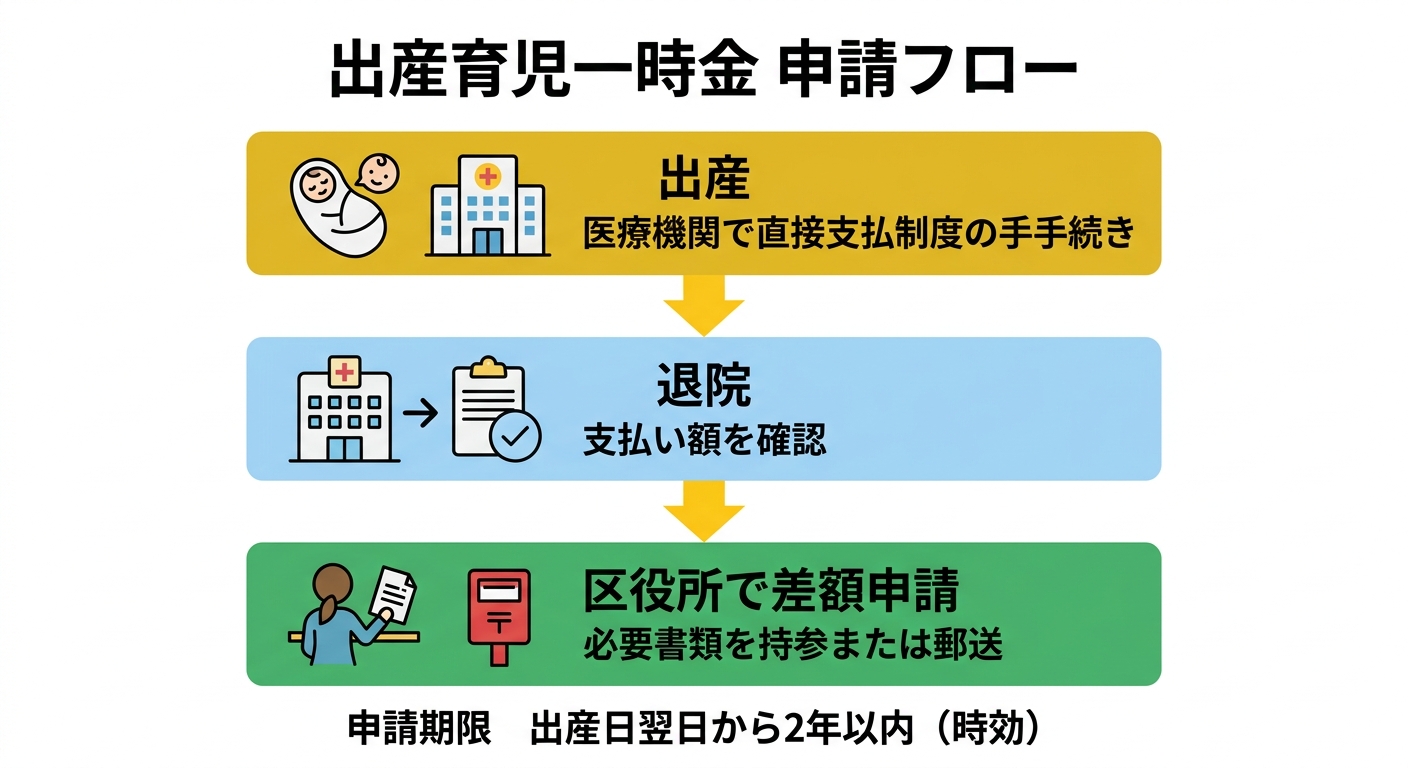 出産育児一時金 申請フロー