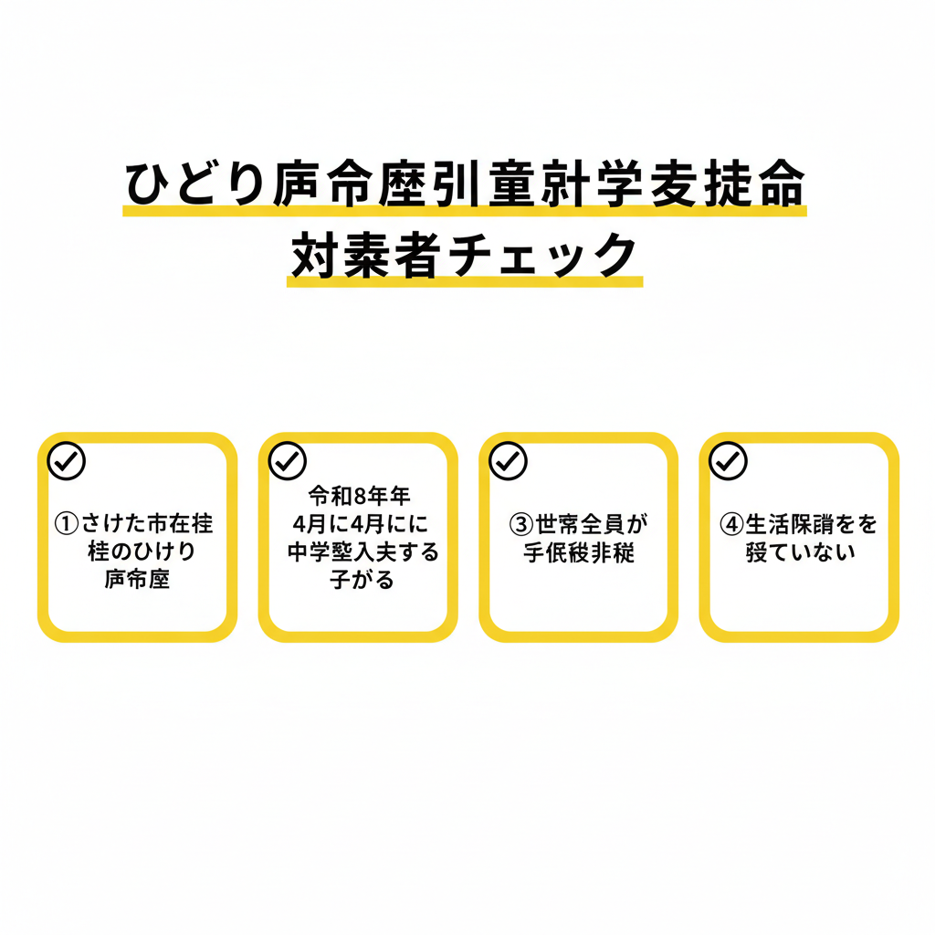 ひとり親家庭児童就学支度金 対象者チェックリスト