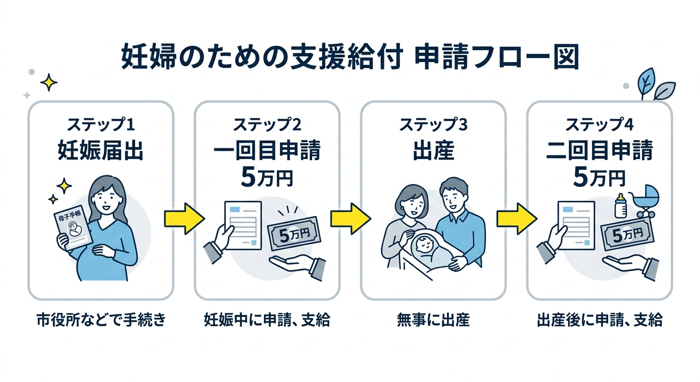 妊婦のための支援給付 申請フロー図