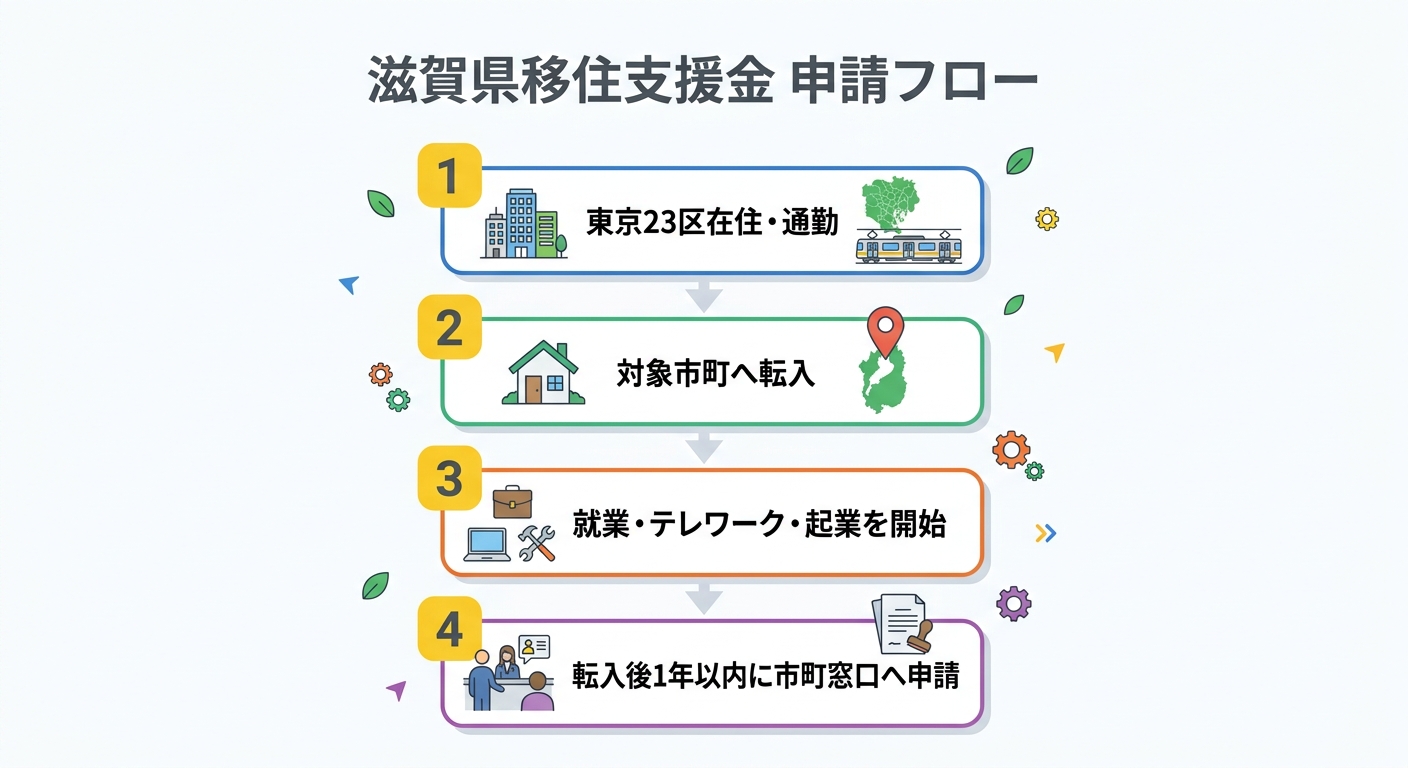 滋賀県移住支援金 申請フロー