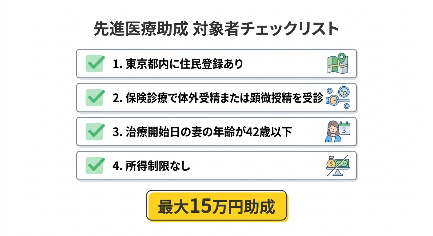 東京都先進医療助成 対象者チェックリスト