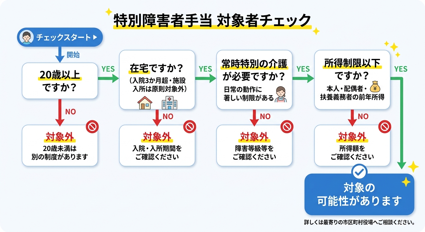 特別障害者手当 対象者チェックフロー