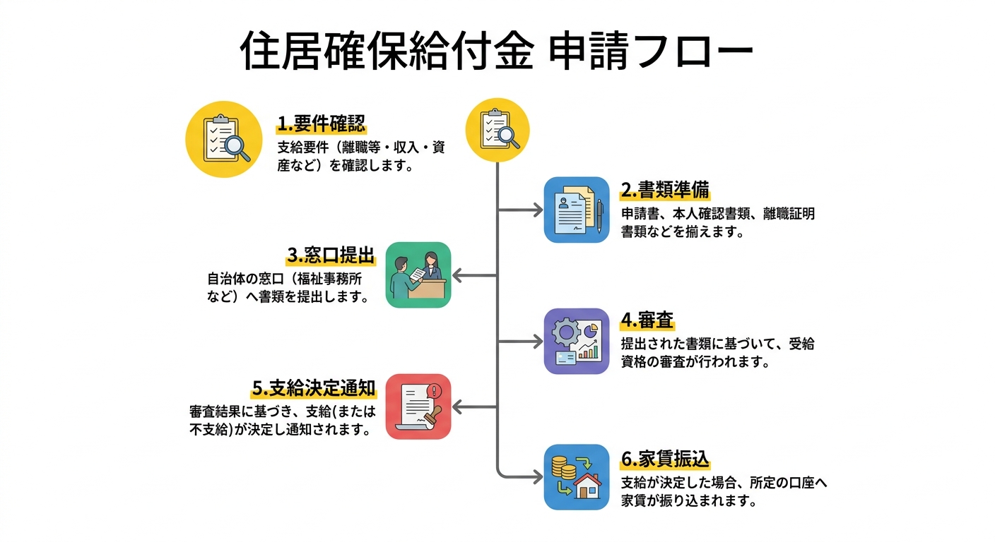 住居確保給付金 申請フロー図