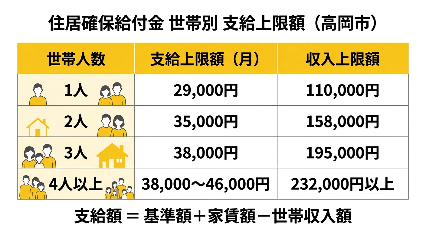 世帯別支給上限額一覧表