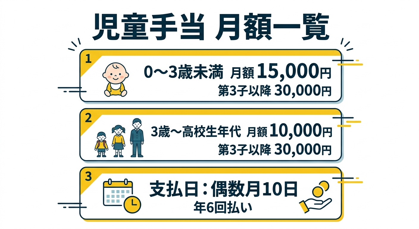 児童手当 月額一覧