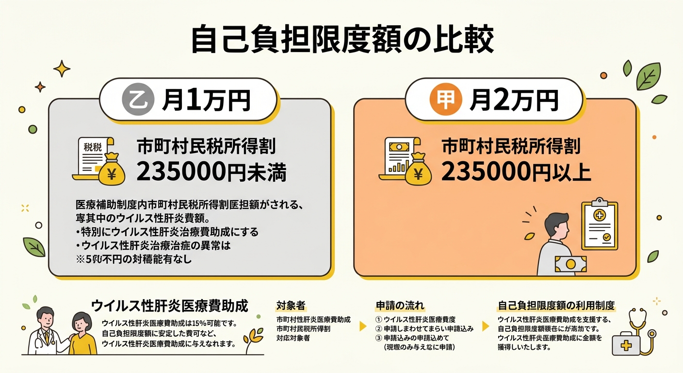 自己負担限度額の比較（所得区分別）